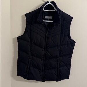 Down Filled Fleece Vest with Knit Collar